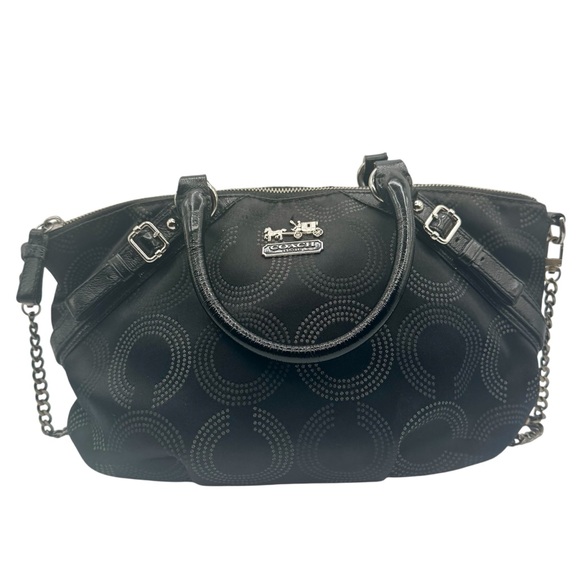 Coach Black Satchel with Unbranded Chain Detail | Good Used Condition - Picture 1 of 14